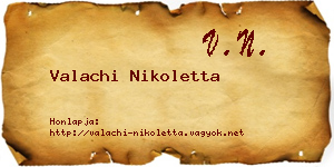 Valachi Nikoletta névjegykártya